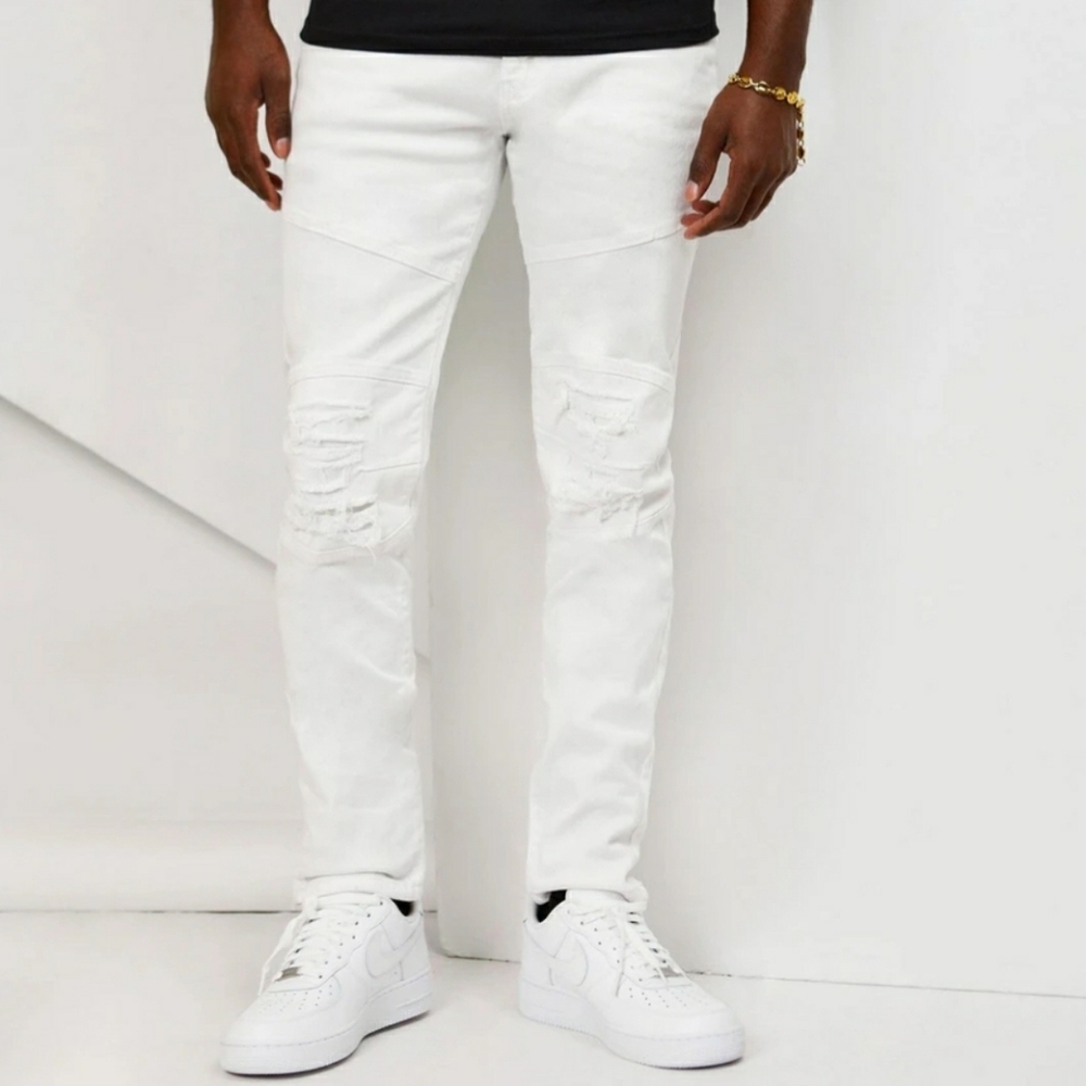 🆕️Pure White Denim distress Jean's 30W